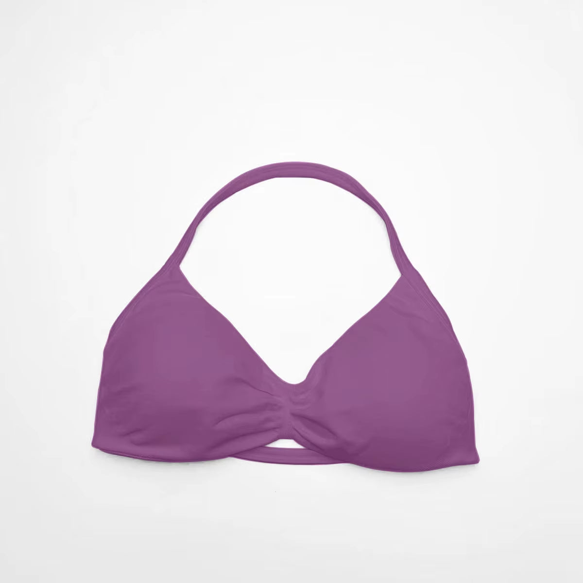 Strappy Bra Gym Top Women High Support Thin Strap Halter Sports Seamless Bras Scrunch Push-Up Workout Yoga Tank Tops