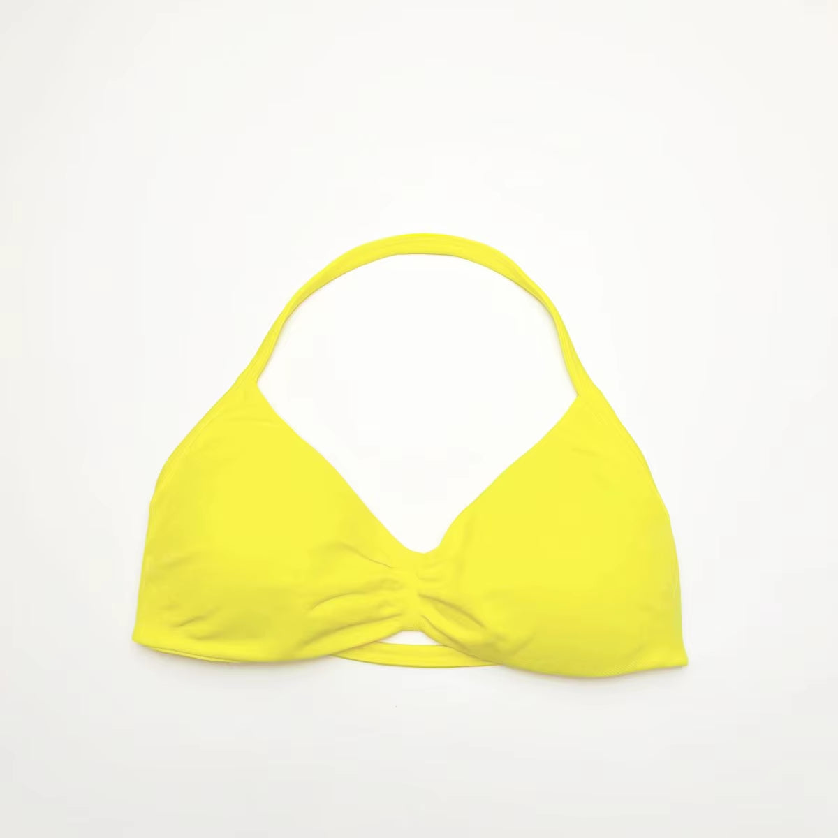 Strappy Bra Gym Top Women High Support Thin Strap Halter Sports Seamless Bras Scrunch Push-Up Workout Yoga Tank Tops