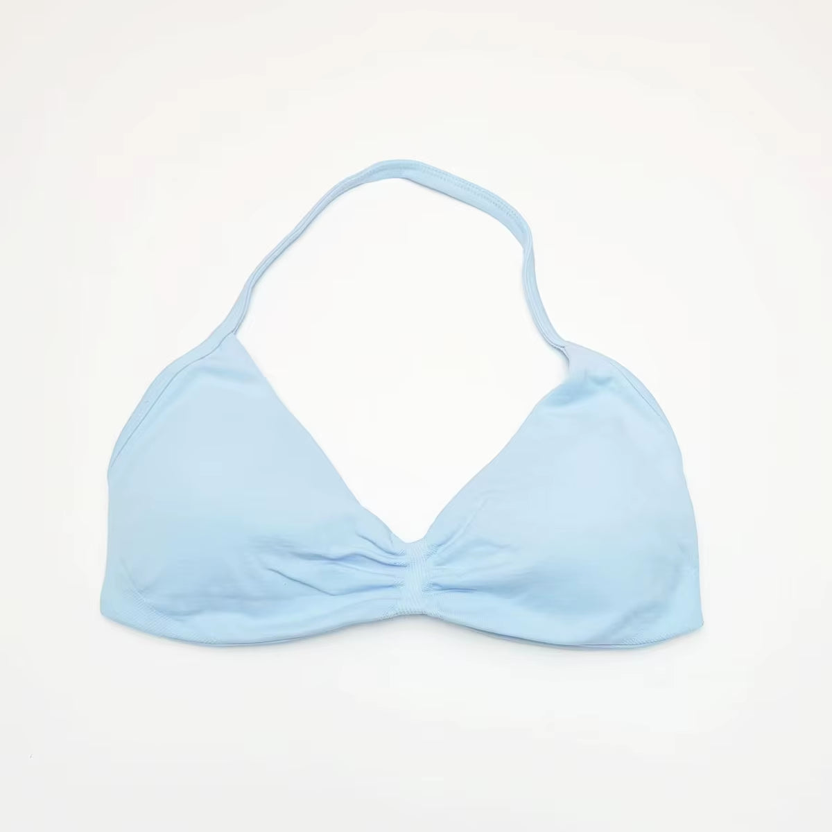 Strappy Bra Gym Top Women High Support Thin Strap Halter Sports Seamless Bras Scrunch Push-Up Workout Yoga Tank Tops