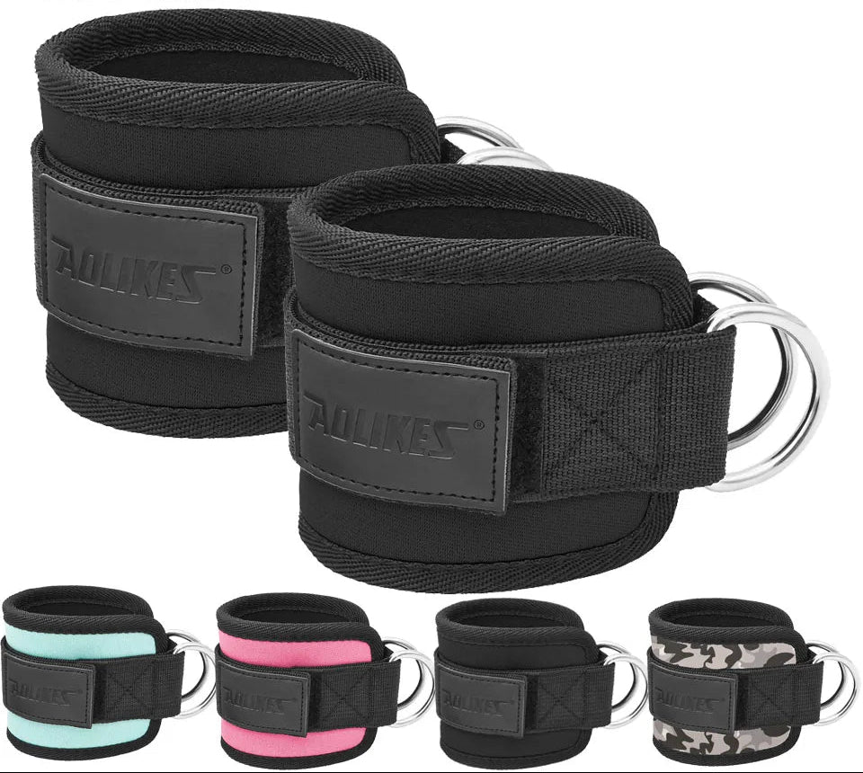 Adjustable Padded Ankle Wrist Cuffs Padded Straps D-Ring Glute Kickback for Cable Machine, Ideal for Glutes Exercises