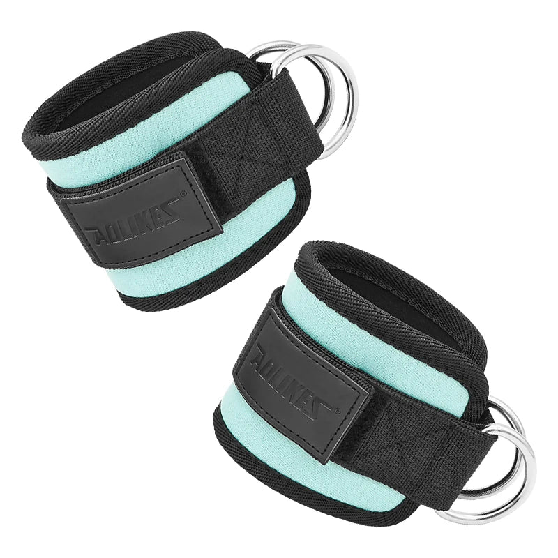 Adjustable Padded Ankle Wrist Cuffs Padded Straps D-Ring Glute Kickback for Cable Machine, Ideal for Glutes Exercises