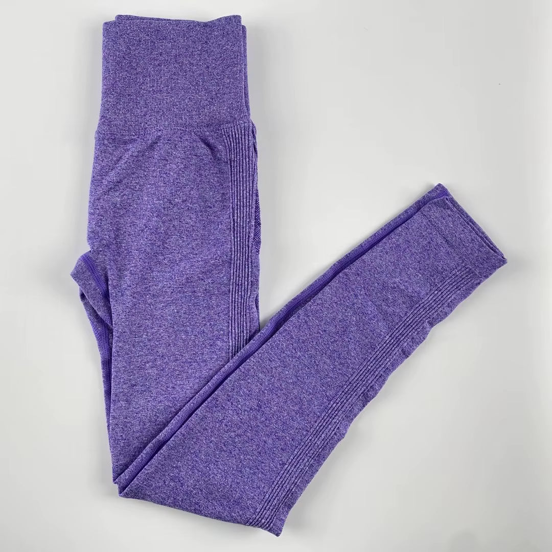 Seamless Yoga Sports Set Women Gym Fitness Two Piece Set Women Yoga High Waist Sport Push Hip Leggings Workout Clothes for Women