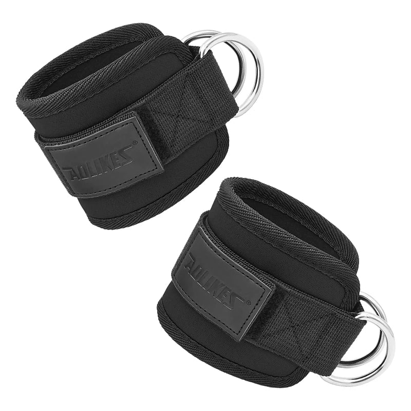 Adjustable Padded Ankle Wrist Cuffs Padded Straps D-Ring Glute Kickback for Cable Machine, Ideal for Glutes Exercises